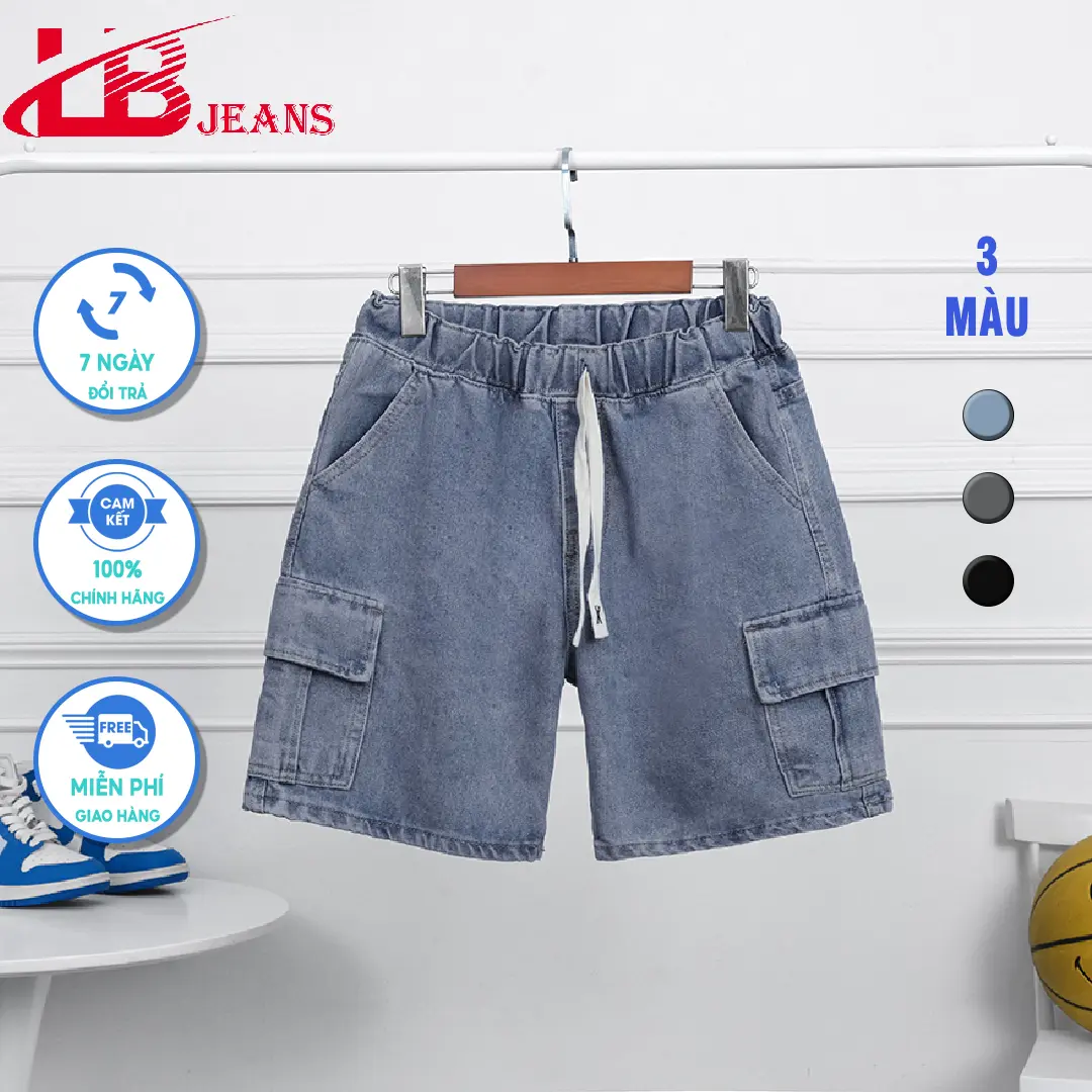 Quần Short Nam Lưng Thun Túi Hộp ,From Trên Gối , Chất Bò Dày Dặn , Thoáng Mát