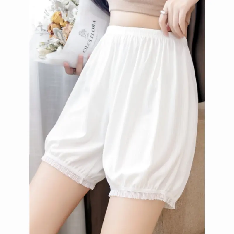 Safety pants prevent light leakage long version does not roll thin pumpkin pants lantern pants cute loose summer lace