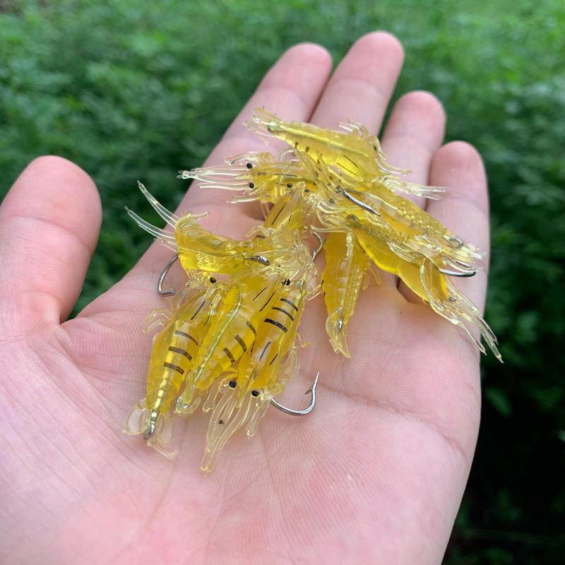 Mồi Câu Cá Giả Tôm Sọc Dạ Quang 4cm 13g Silicon Mềm Kèm Lưỡi Câu Siêu Nhạy MO39 - Sanami Fishing