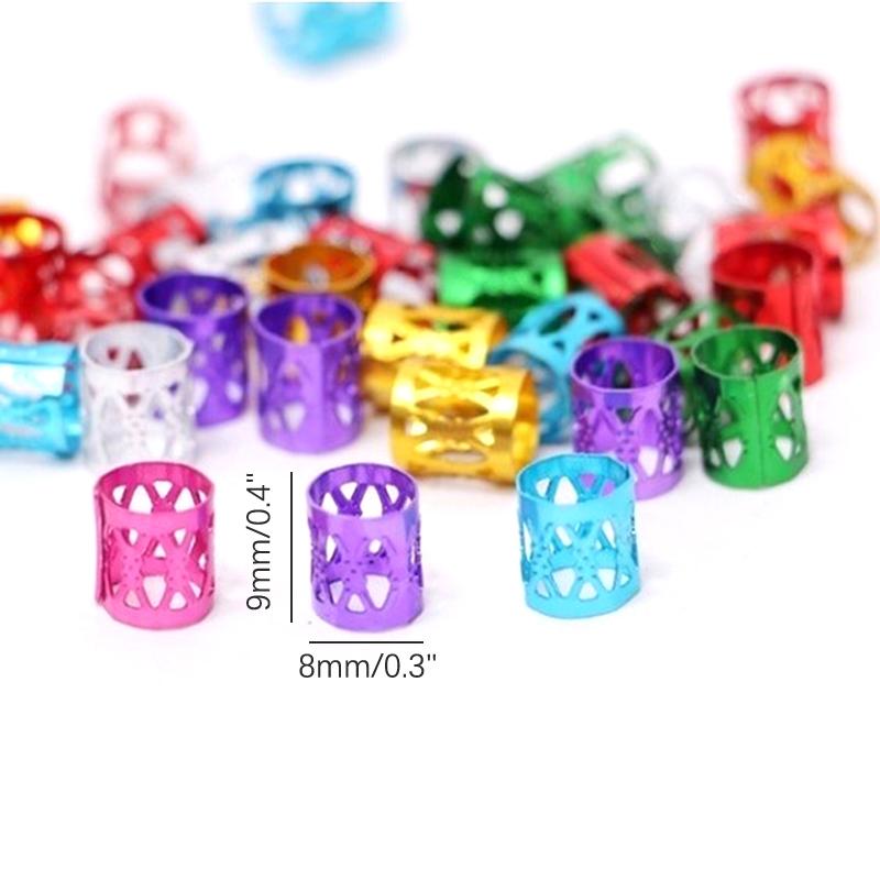 Product Introduction of 100pcs Beads Adjustable Hair Braids Dreadlock Beads Braid Rings Cuff Clips Tubes 22
