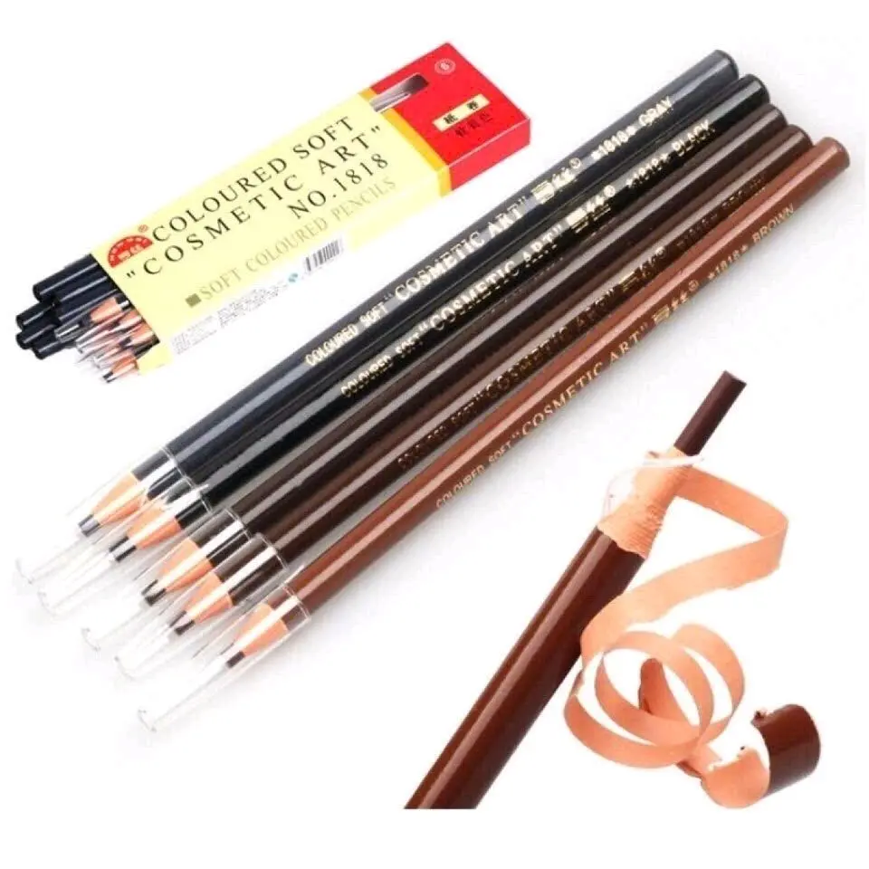 Chì Xé Kẻ Chân Mày Cosmetic Art No 1818 - Đen/Nâu Đen/Nâu Nhạt - Trang Điểm Mỹ Phẩm