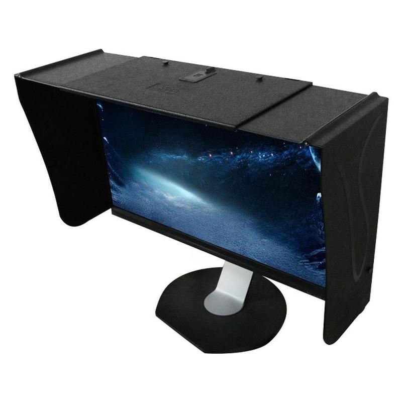 Desktop Computer Monitor Hood Sunhood Easy to Install High Performance Adjustable Universal for Office Play Games 0