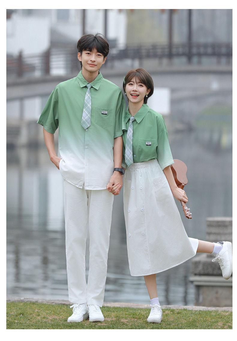 Product Introduction of Graduation Class Outfit Set - Trendy Gradient Color Short Sleeve Shirt |     School Uniform for Middle School Students, Performance & Recital |     Stylish Academic Wear (Boys & Girls) 6
