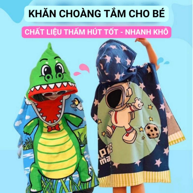 Khăn choàng, Khăn choàng tắm đi biển chống lạnh cho bé, Áo choàng tắm đi biển MS-86 Cotton
