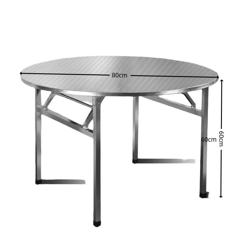 304 stainless steel round table folding table round barbecue night snack stall canteen dining table large round table 7
