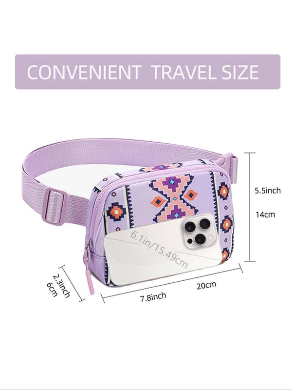Women's Ethnic Pattern Fanny Pack, Fashionable Zipper Belt Bag for Daily Life, Casual Sports Daily Commuting Bag, Girl Fashionable Shopping Bag 1