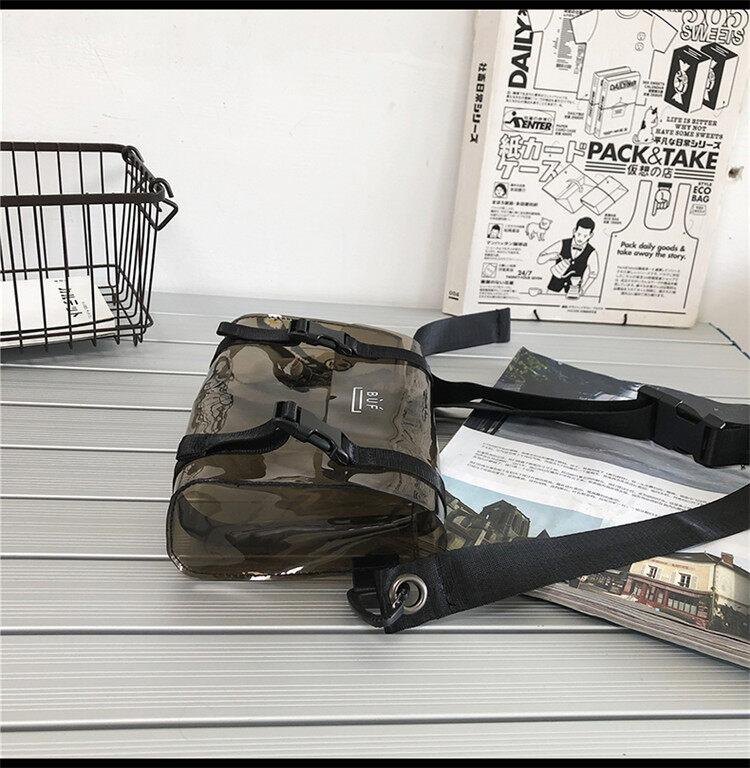 Product Introduction of Ulzzang Korean Fashion Pvc Waterproof Men  Shoulder  Crossbdoy  Messenger  for Men transparent sling bag transparent  bags  men 26