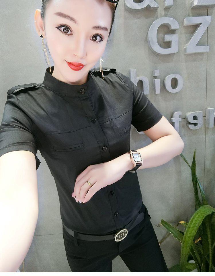 Product Introduction of Áo Sơ Mi Nữ, Thanh Lịch, ngắn Tay, Phong Cách Châu Âu, Bông Co Giãn, Mỏng Vừa Vặn, Mỏng Vừa Vặn, Phong Cách Hàn Quốc, Áo Sơ Mi Ol Nhỏ, Thời Trang, Thích Hợp Cho Mùa Xuân Và Mùa Hè, 2023 13
