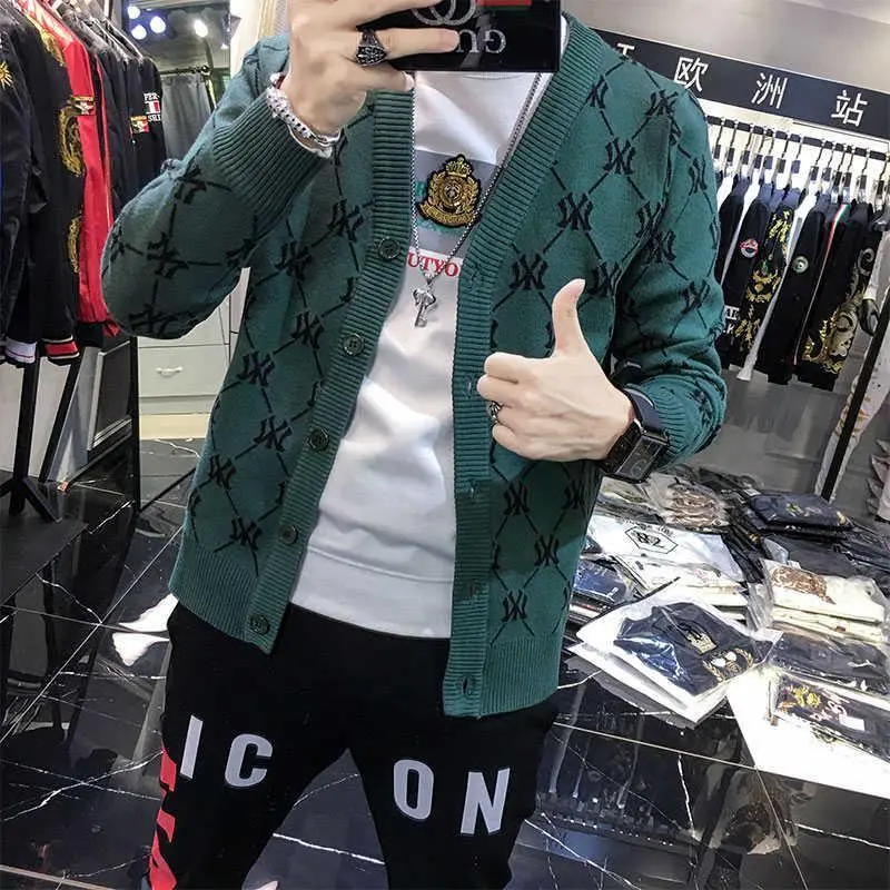Áo Cardigan Len Nam, Áo Mặc Bên Ngoài Thời Trang, Phong Cách Hàn Quốc Mới 2020, Thích Hợp Cho Mùa Thu Và Mùa Đông, Áo Khoác Len Cùng Phong Cách Người Nổi Tiếng Trên Internet, Dành Cho Nam Giới 4