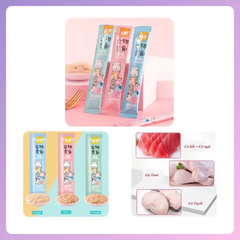 Combo 200 thanh súp thưởng cho mèo, soup thưởng dinh dưỡng cho mèo, sup thưởng shizuka thanh 15gr 4