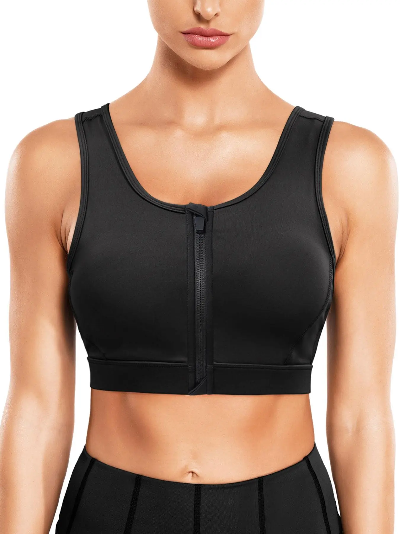 Women's Plain Cut Out Zipper Bra, Breathable Comfortable Adjustable Shoulder Straps Bra, Ladies Lingerie for All Seasons
