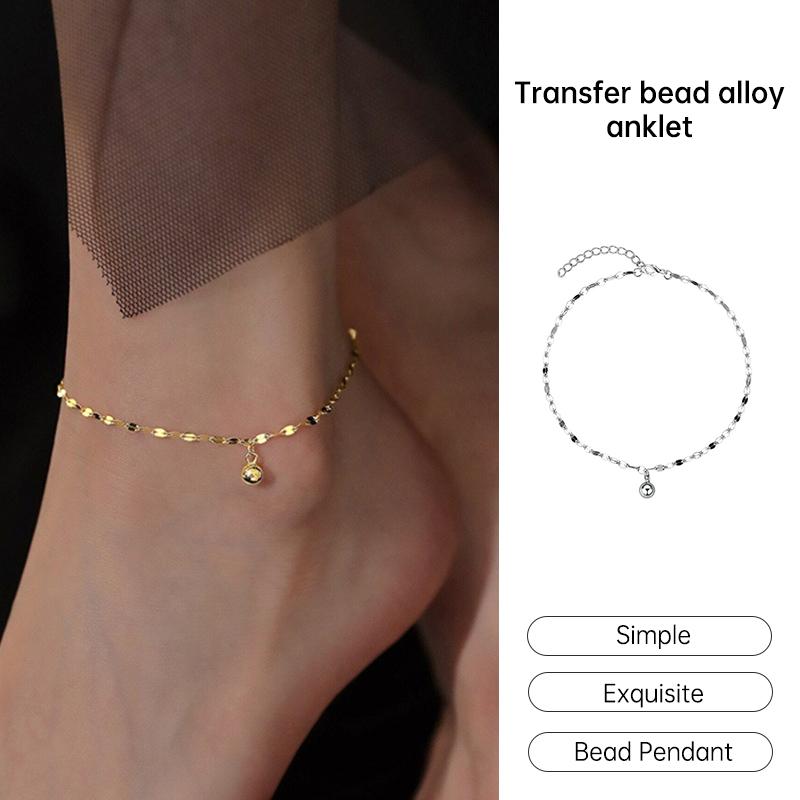  Chuỗi hạt chân Niche Sexy dành cho nữ Chuỗi chân sang trọng nhẹ cao cấp Vòng chân hợp kim đơn giản 
