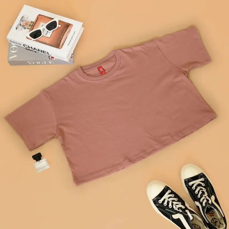 T-shirt Crop Top Oversize Cotton Combed 24s Premium Kaos Tebal 6