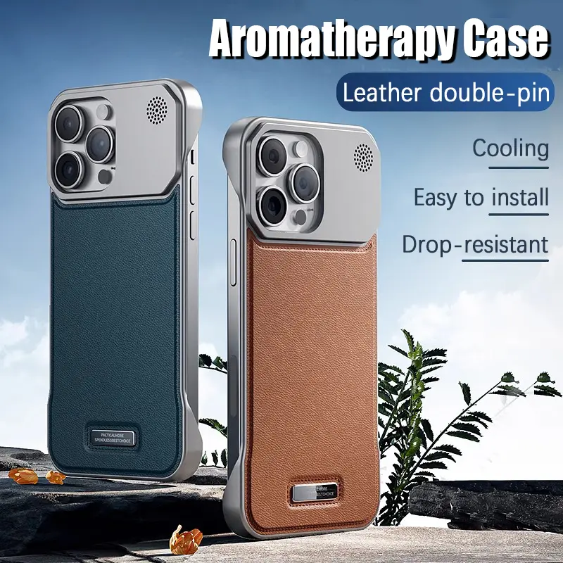 Ốp Điện Thoại Từ Tính, Không Viền, Tích Hợp Da Thơm, Tương Thích Với iPhone 11, 12, 13, 14, 15, 16, Pro Max, 14, 15 Plus, Khung Silicon Chống Vân Tay, Ốp Chống Sốc