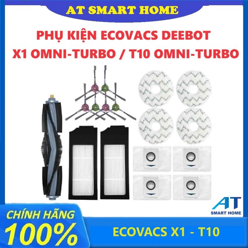 Phụ kiện robot hút bụi ecovacs x1 omni, turbo/ t10 omni,turbo - chổi chính, màng lọc hepa, khăn lau, chổi cạnh, túi rác