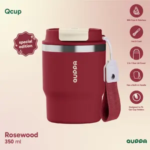 Quppa QCup Tumbler Stainless Steel Kopi Multifungsi dengan Insulasi Ganda Tahan Panas & Dingin berkapasitas 350ML Cangkir Vacuum