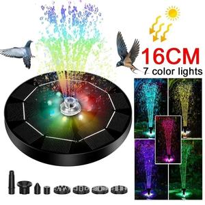 Lampu Air Pancut, Lampu LED 7 Warna, Lampu Air Pancut Suria, Air Pancut Berputar, Pam Air Muncung 3W 6, Penggunaan Luaran, Sesuai untuk Mandi Burung dan Taman solar  water  fountain Garden Decor Home Kolam