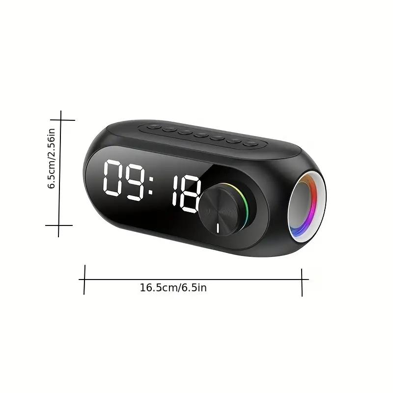 Product Introduction of Wireless Bluetooth Speaker HD LED Display Multifunction Stereo Bass Speakers Alarm Clock FM Radio TF Card Aux Music Playback 39