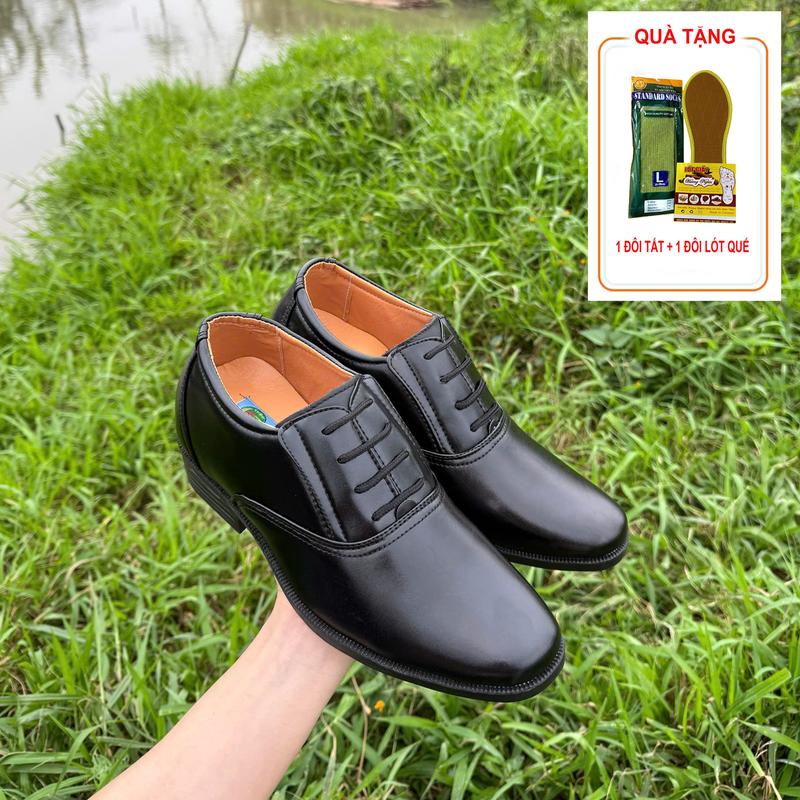 Giày Da Nam Trung Niên mã GT02 Đã Khâu Đế, Tặng Kèm 1 đôi tất Xanh và 1 đôi Lót Giày