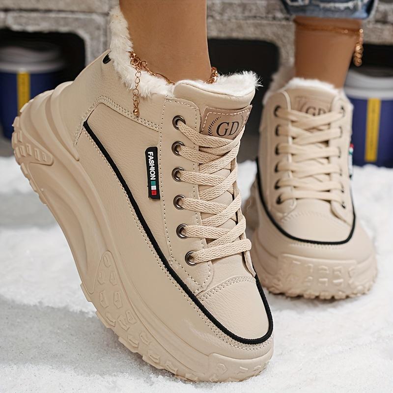 Women's platform canvas snow sneakers hotsell