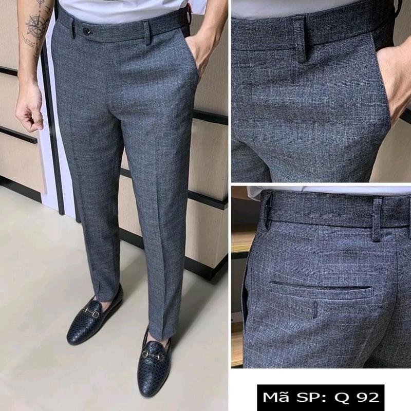 quần âu nam quần vải kẻ caro chất vản  spandeck co dãn nhẹ giúp thoả mái trong mọi hoạt động Menswear Pants