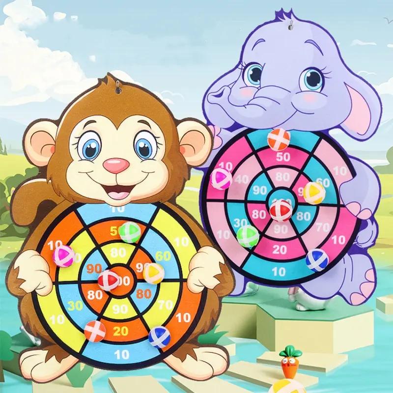 Children Cartoon Animal Dart Board Sticky Ball Rabbit Family Interactive Educational Toy