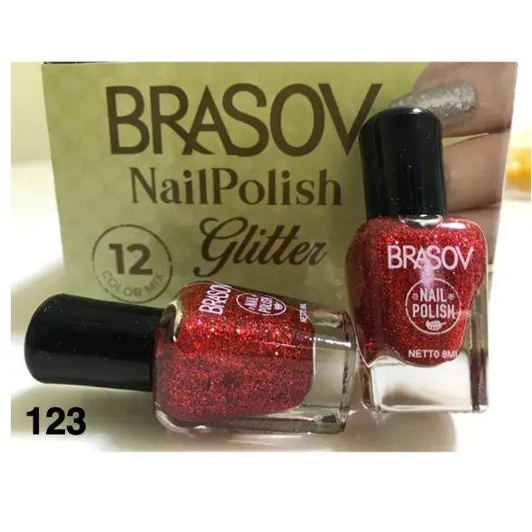 BRASOV Kutek Cat Kuku Glitter 8 ML Kutek Glitter Nail Polish Glitter