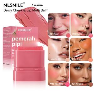 Batang Pemerah Pipi Buah, Tiub Rata, Gincu 2-dalam-1 dan Balsem Bibir, Mudah Dipakai, Mencerahkan Kontur, Warna Merah