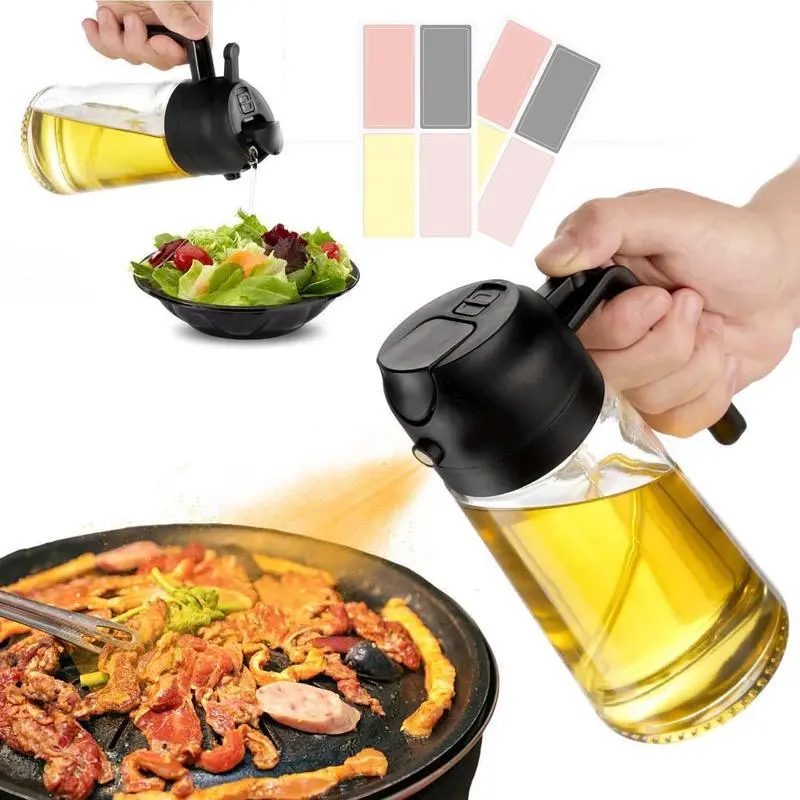 2 in 1 470ml Oil Sprayer, 1 Count Automatic Opening & Closing Oil Sprayer, Household Oil Dispenser for Home Kitchen Dining Room Barbecue