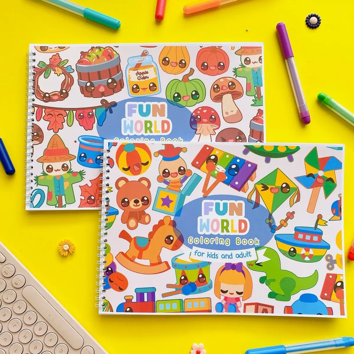 Fun World Coloring Book For Kids And Adult Buku Mewarnai Anak Dan Dewasa Books