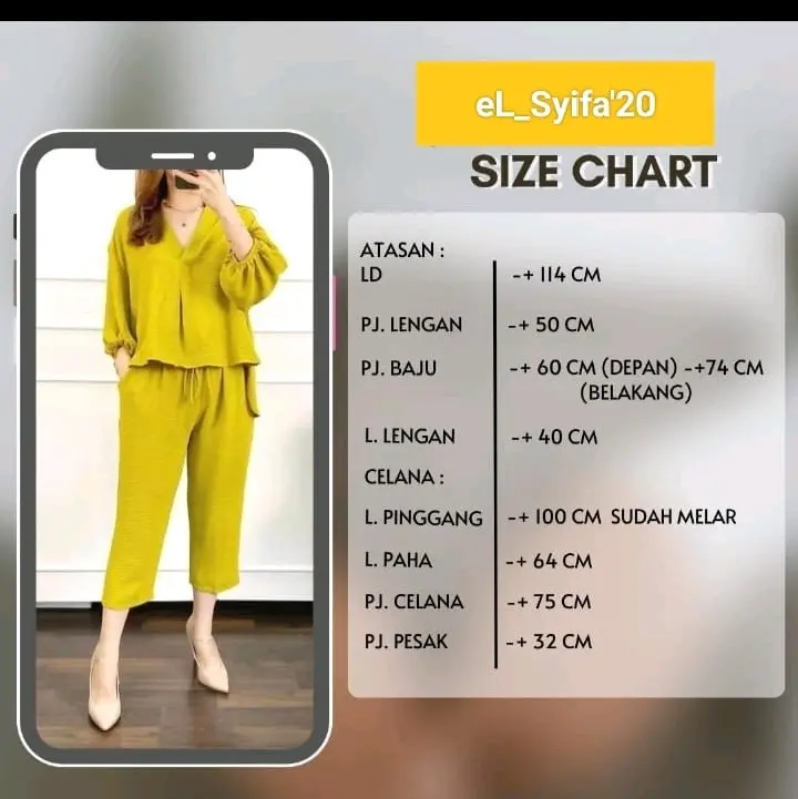 One set Luna crincle airflow Setelan Wanita Atasan Baju Celana Nyaman  Panjang Balon Crinkle Kerah Remaja 4