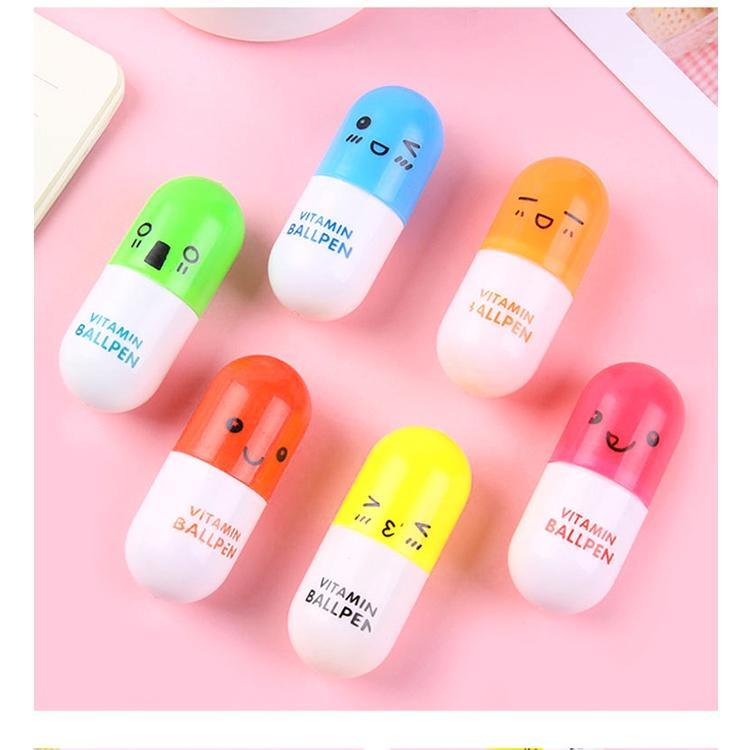Vitamin Pocket Pen – Cute Capsule Ballpoint Pen | Kawaii Mini Pen | Compact & Retractable Stationery