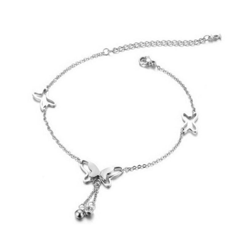Product Introduction of Trang Trí Bàn Chân Đi Biển, Mặt Dây Chuyền Bướm Rỗng Phong Cách Thủ Công Với Dây Chuyền, L6J4 21