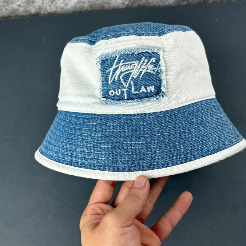 Mũ couple - Nón đôi - Nón cặp trắng xanh (jean) phong cách thời trang dành cho cặp đôi (1 kết + 1 vành) caps hat 3