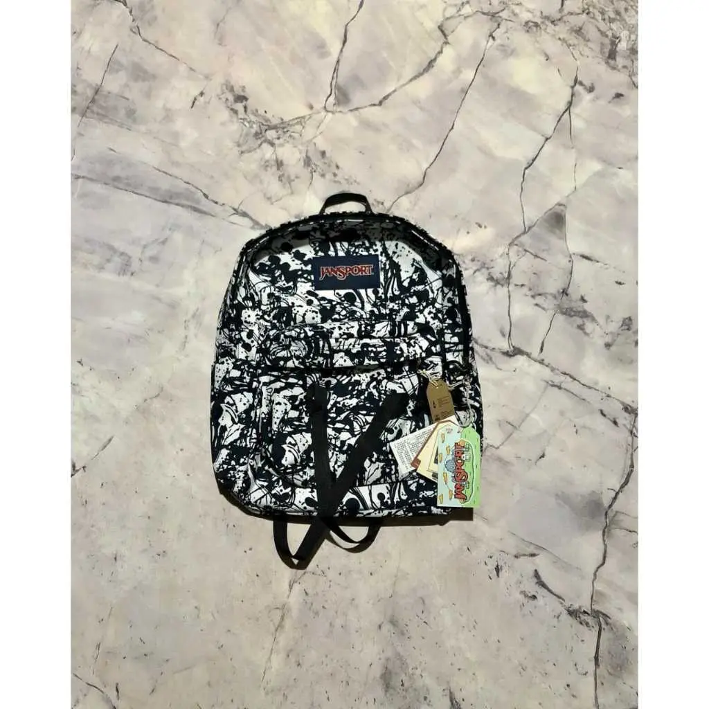Tas ransel Jansport Abstrak Black And White / Tas Skena / Tas Sekolah Anak / Backpack Unisex