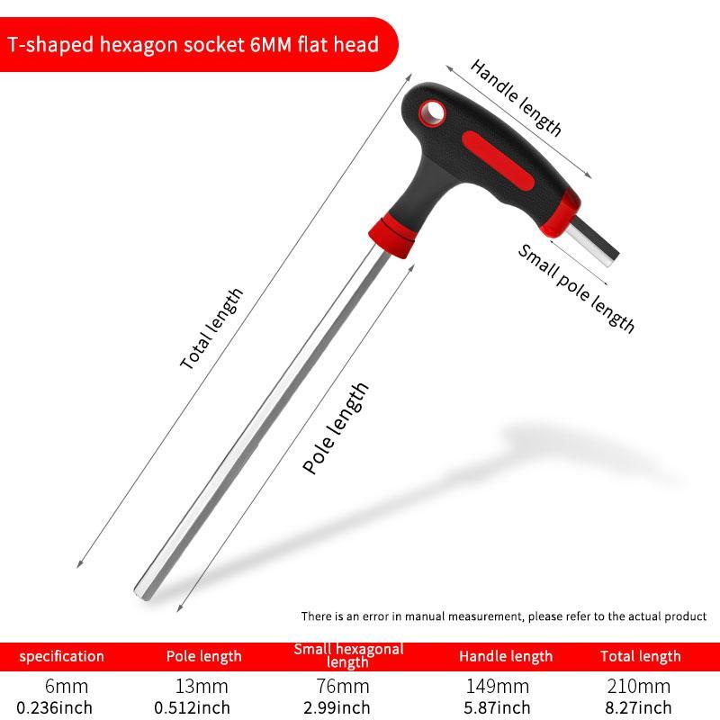 Product Introduction of T-shaped Ball Head Allen Wrench, Hexagon Wrench Set, Metric & Imperial Size Hexagon Wrench, Portable Hand Tool for Outdoor Camping 3