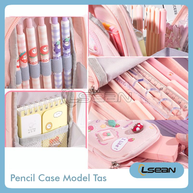 PENCIL CASE HIASAN GLITTER KARAKTER 3D MODEL TAS LUCU KOREA KAPASITAS BESAR Stationery 3