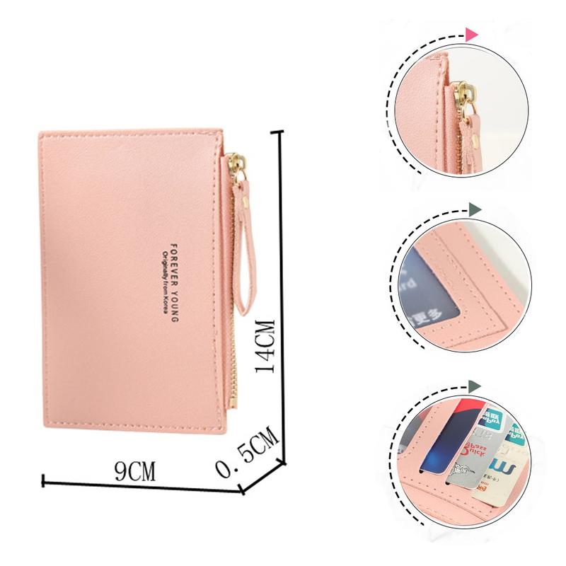 Men's Name Card Holder Girls Ladies Mini Business Wallet Pure Color Credit Card Holder Short Purse 3
