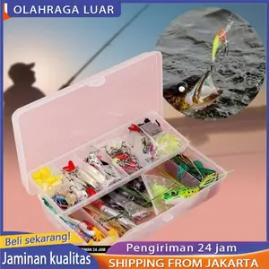 Paket Komplit Umpan Pancing Soft Plastic 75 Pcs - Termasuk Tackle Box & Aksesoris Memancing Premium