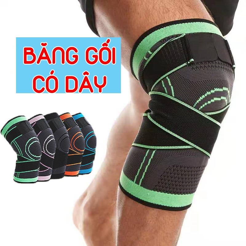 Băng đầu gối có dây,Băng Quấn Đầu Gối , Băng gối thể thao bóng đá, bóng chuyền co giãn đàn hồi cao cấp Tập GYM (1 chiếc) Cao Su Sport Phụ Kiện