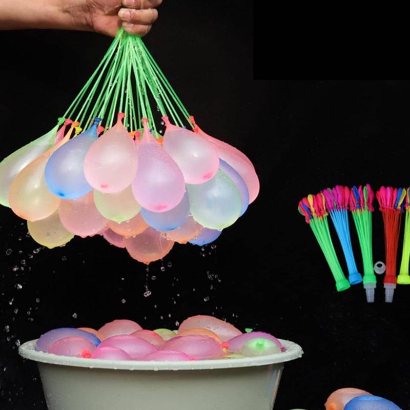 Multicolor Water Balloons, 6 Bunches/222pcs Quick Fill Water Balloons, Splash Balloon for Outdoor Party Games, Party Supplies, Super Bowl Party Decoration, Inflatable, Colorful 6