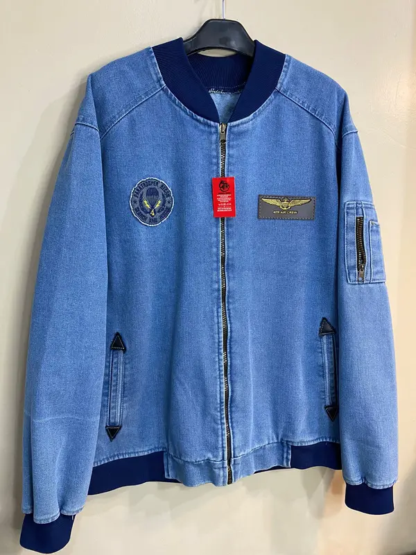 JACKET BOMBER JEANS CAP KULIT PRIA DAN WANITA panjang motif jaket  casual  tebal cowok  distro 5