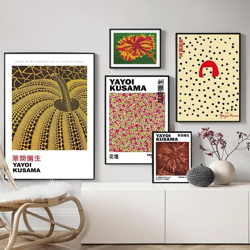 Yayoi Kusama Infinity Mirrors Flower Eye Abstract Nordic Posters And Prints Wall Art Canvas Painting Pictures For Living Room 0