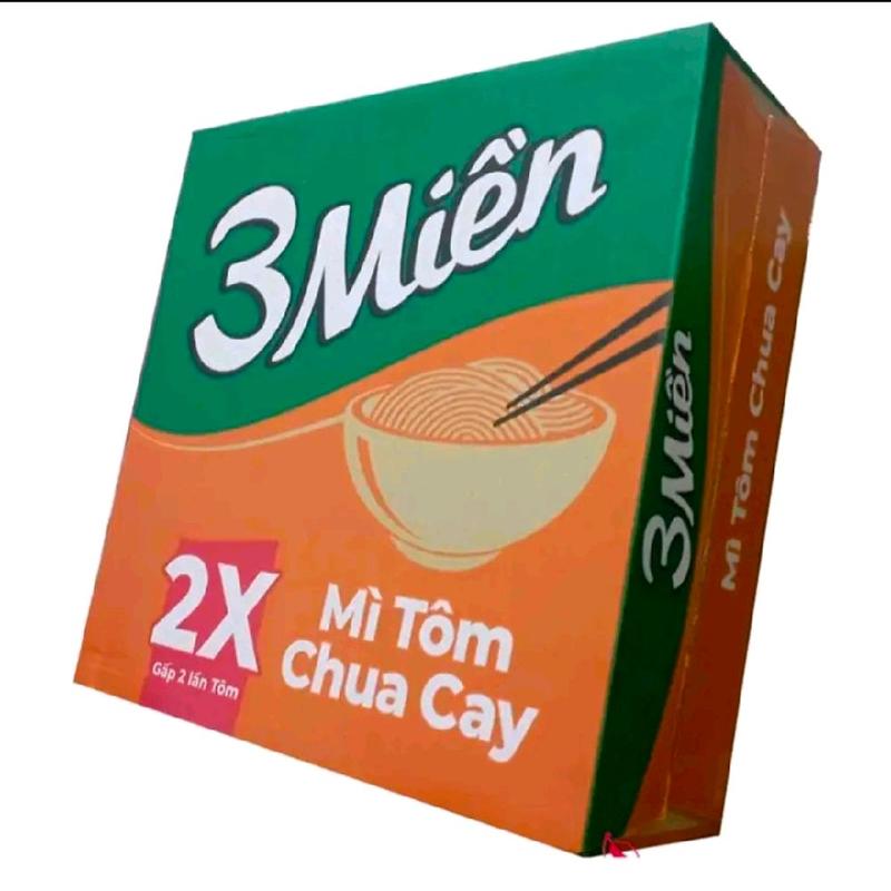  1 thùng Mì chua cay 3 miền 30 gói  1gối 65g  