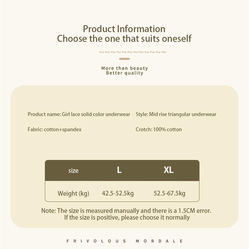 Product Introduction of Quần Lót Ren Cho Nữ, Thiết Kế Hoa, Phong Cách Nữ Tính Thoải Mái Và Thoáng Khí, Quần Lót, Đồ Lót, Cạp Thấp, Làm Bằng Bông, Ngoại Cỡ, Thích Hợp Cho Phụ Nữ, Đồ Lót, Đồ Lót Nữ 0