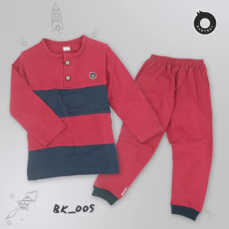 Baju Kaos Kombinasi Warna T Shirt Anak Laki Basic Premium Usia 9Bulan - 8Tahun 3