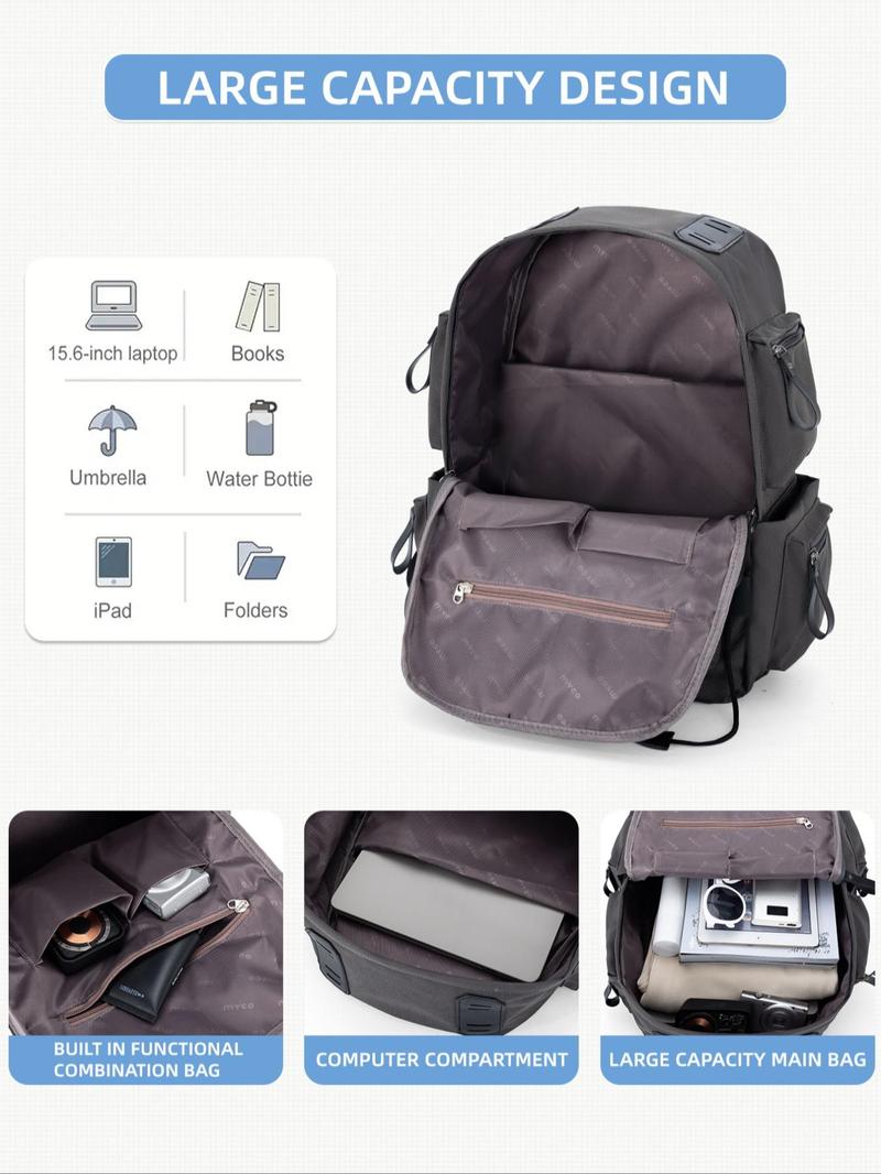 Product Introduction of 2025 New Style Casual Plain Zipper Backpack, Patched Design Outdoor Backpack, Durable Equipment Bag, Casual Sports Backpack for Women & Men 3