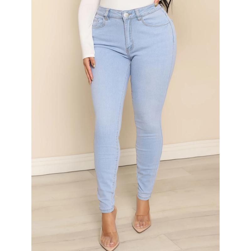 Casual Solid Patchwork Buckle Mid Waist Skinny Denim Shorts Casual Solid Patchwork Buckle Mid Waist Skinny Denim Shorts