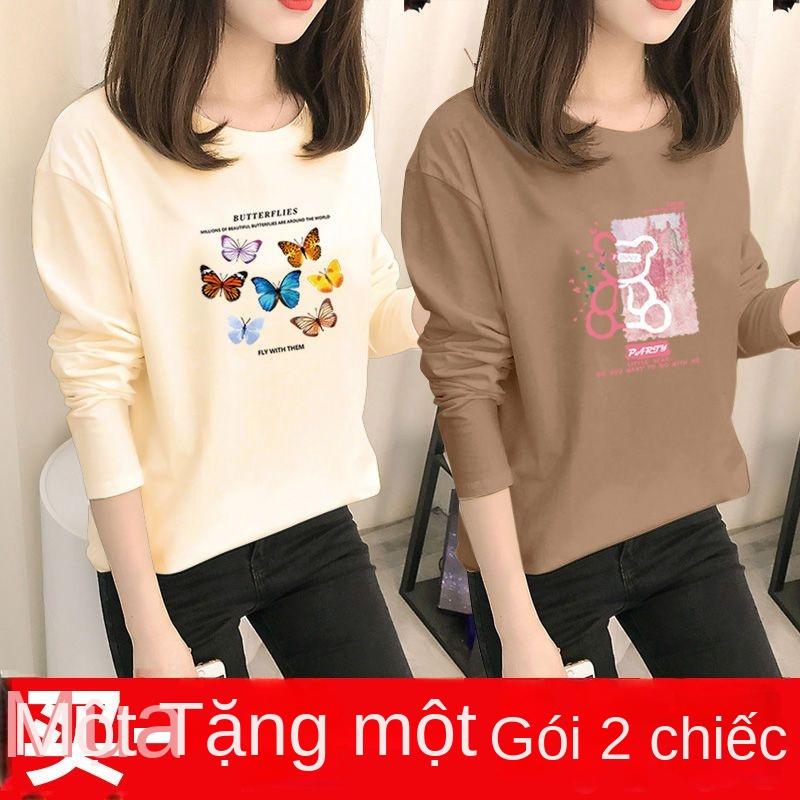 Product Introduction of Áo Thun Dài Tay Dáng Rộng Phong Cách Hàn Quốc, Hàng Mới Về Mùa Xuân Và Mùa Thu, Dành Cho Học Sinh Nữ, Áo Mặc Bên Trong Thường Ngày Áo Dễ Phối Đồ Mua Một Tặng Một Khuyến Mãi Miễn Phí 5
