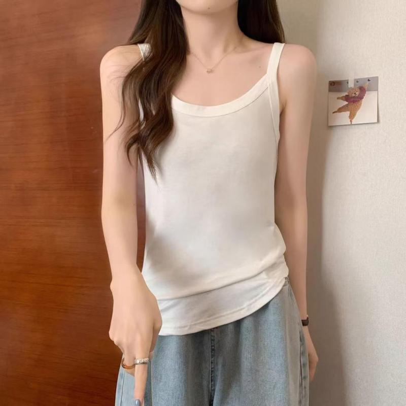 Product Introduction of 2025 Plus Size Black Camisole for Women Spring Summer Sleeveless Base Shirt Versatile Commuting Design 13